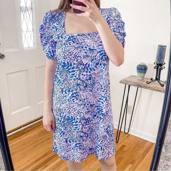 Lilly Pulitzer Haydn T-Shirt Dress Ocean Print L - Picture 1 of 10